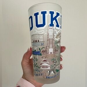 Duke University Frosted Glass Tumbler Durham NC Campus Landmarks
